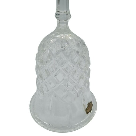 Crystal Bell Kristal Zajecar Diamond Design Hand Cut Leaded Glass 9 In Vintage - Picture 11 of 15